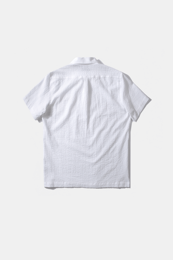 POLO SHIRT SEERSUCKER PLAIN WHITE