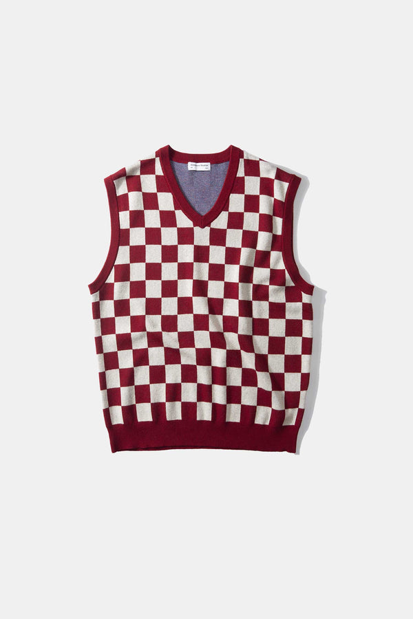 CHECKERBOARD VEST VANILLA