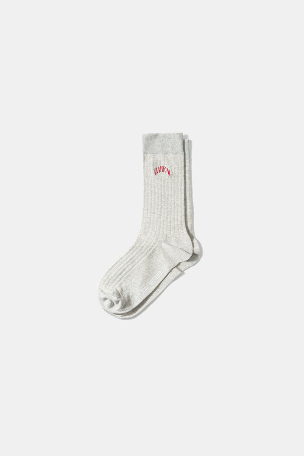 EDMMOND CORE LOGO SOCKS GREY MELANGE