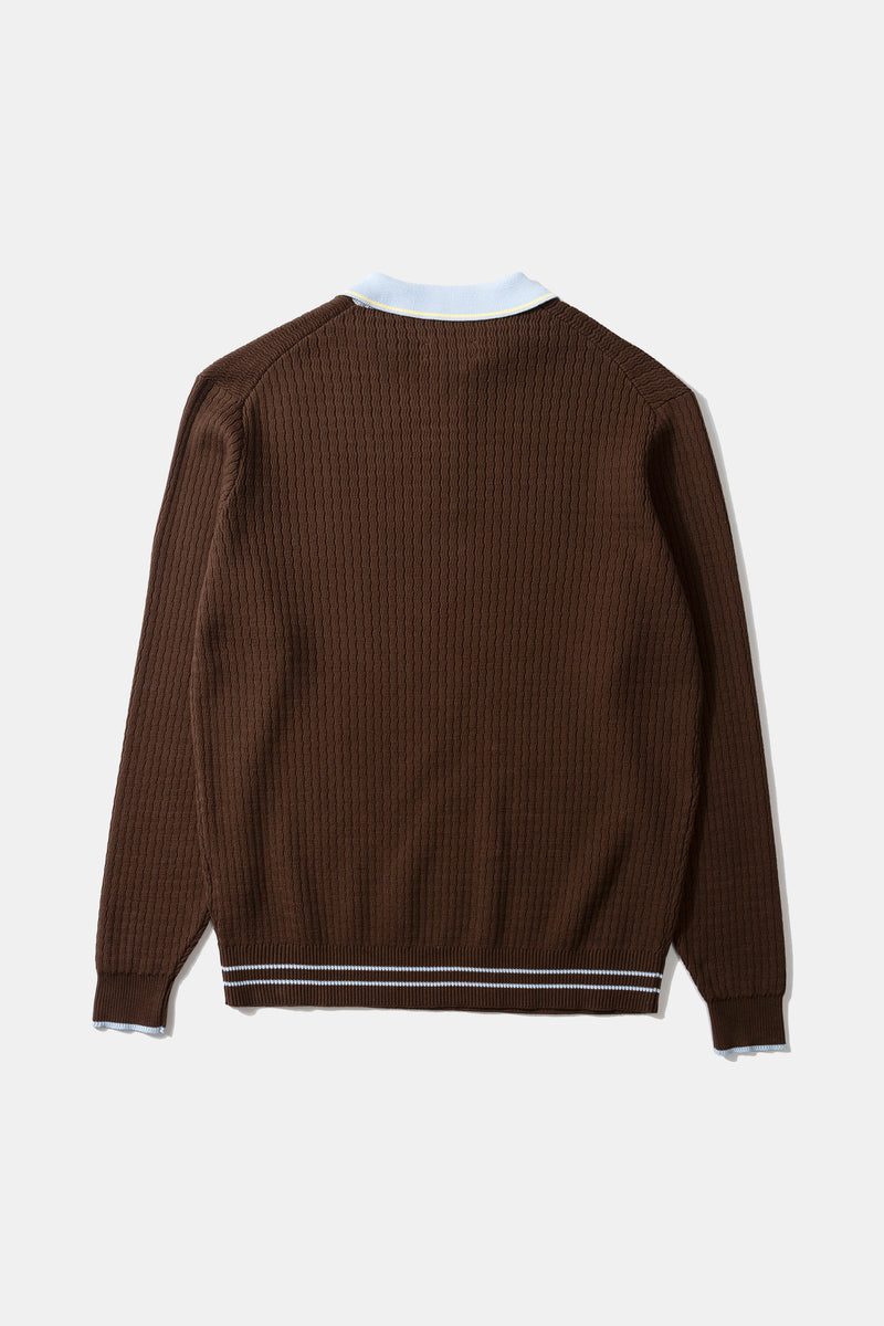 KNITTED POLO CHOCOLATE