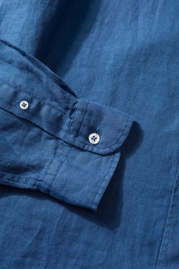 LINEN SHIRT PLAIN BLUE