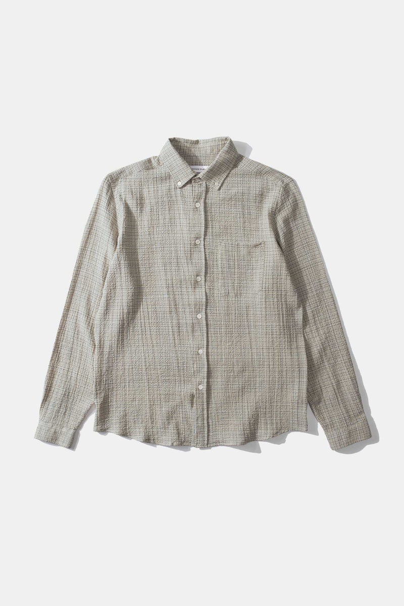 SEERSUCKER SHIRT LIGHT BROWN