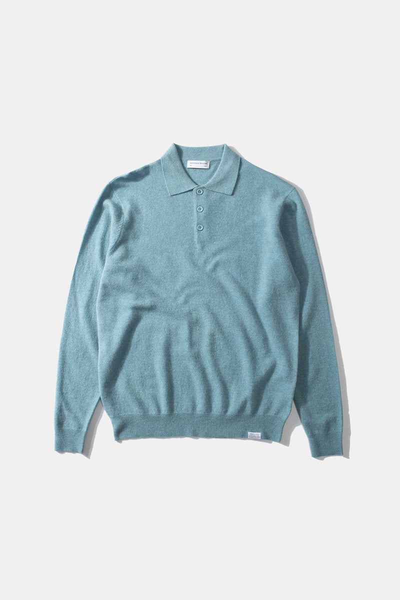 WOOL POLO AQUA