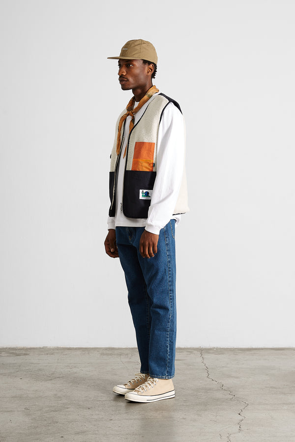 SHEARLING VEST PLAIN OFF WHITE