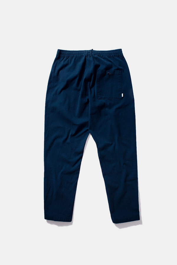 MURANO SEERSUCKER PANTS PLAIN NAVY