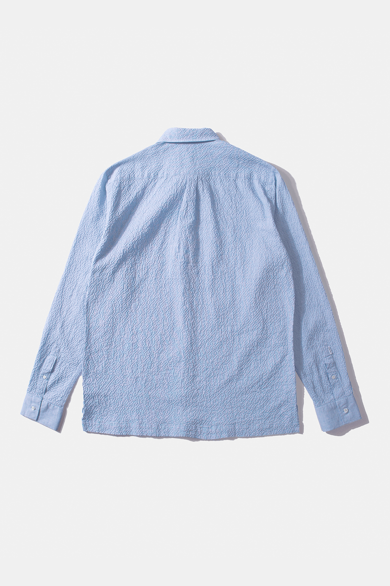 SEERSUCKER SHIRT PLAIN LIGHT BLUE